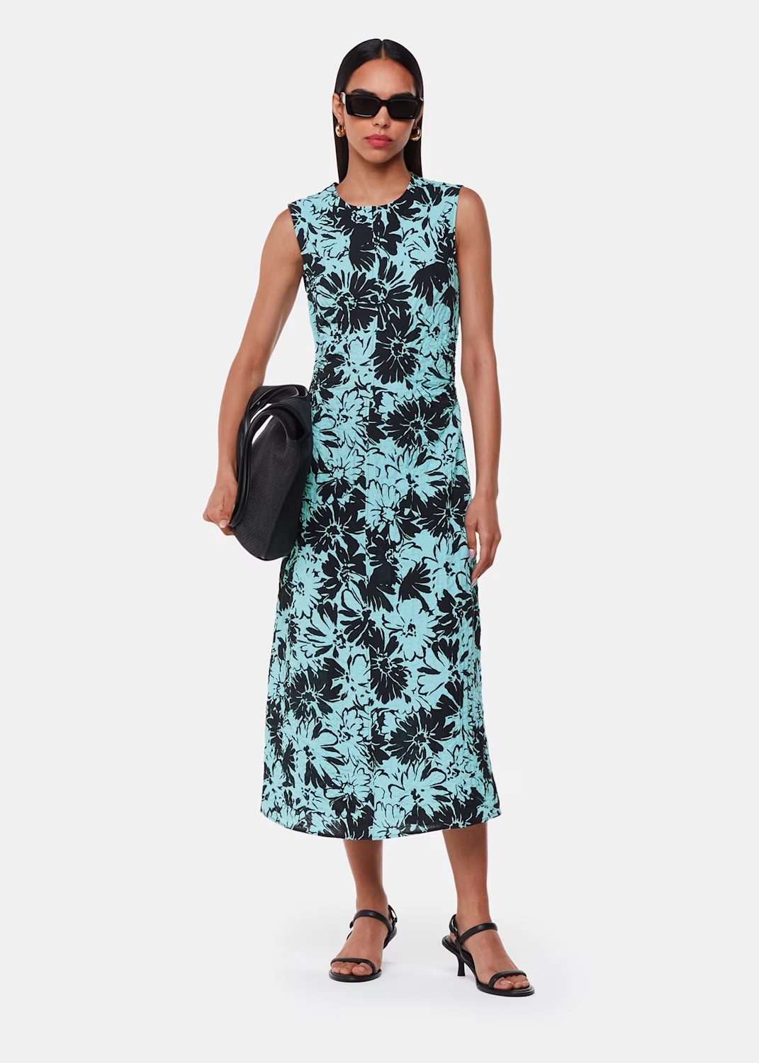 Pansy Print Textured Dress, £159