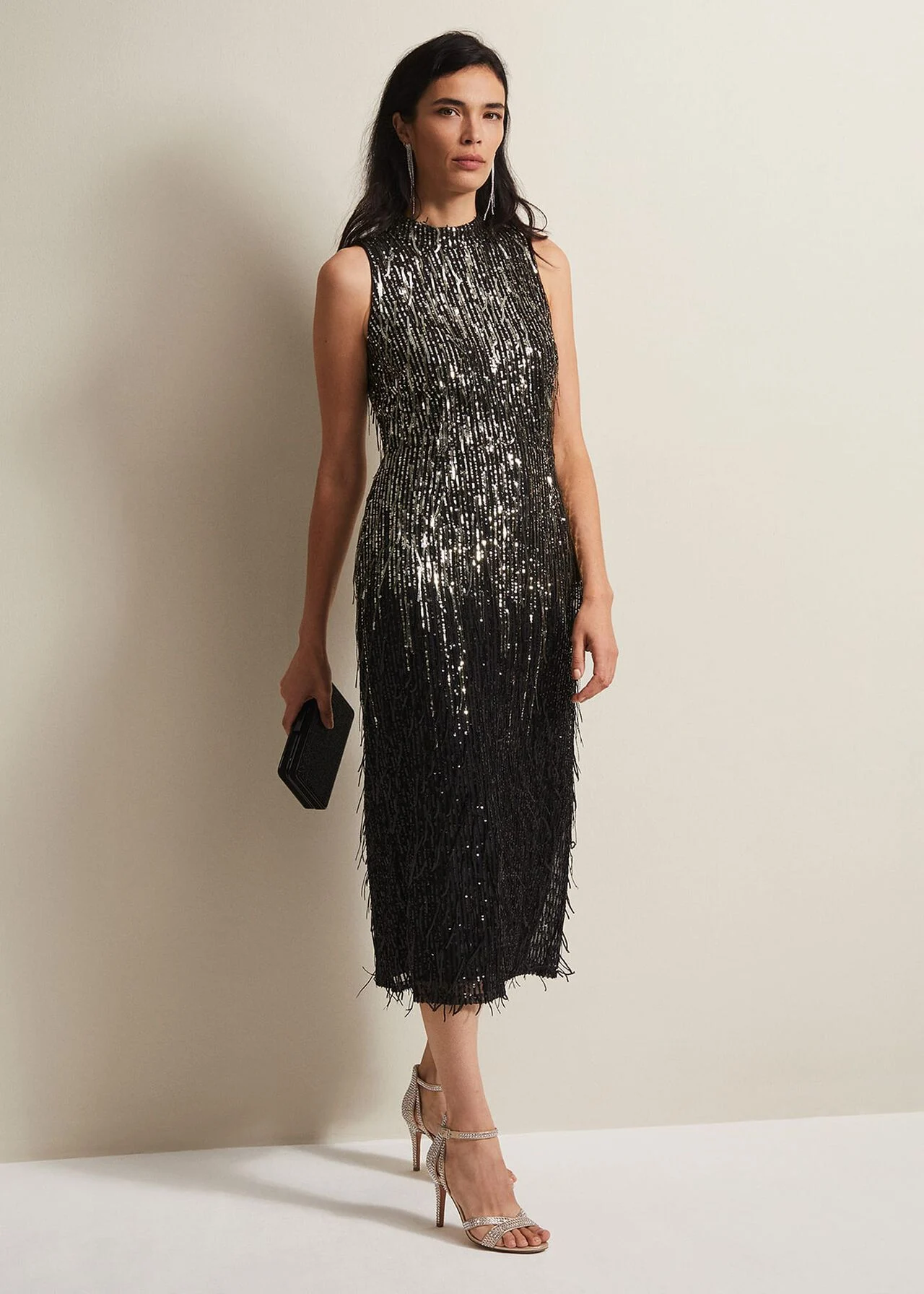 Clover Sequin Fringe Maxi Dress £199