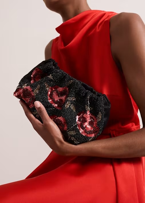 Rose Beaded Clutch Bag, £89