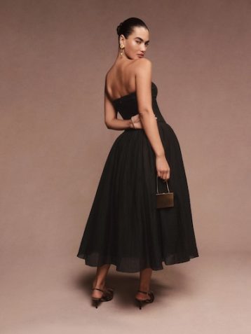 Reformation Rosy Strapless Dress Black