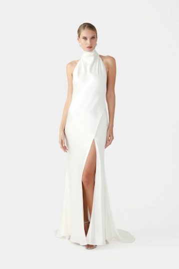 Sau Lee Persephone Halter Bridal Gown Ivory