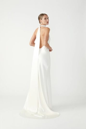 Sau Lee Persephone Halter Bridal Gown Ivory