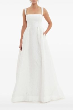 Rebecca Vallance Esther strap gown Ivory