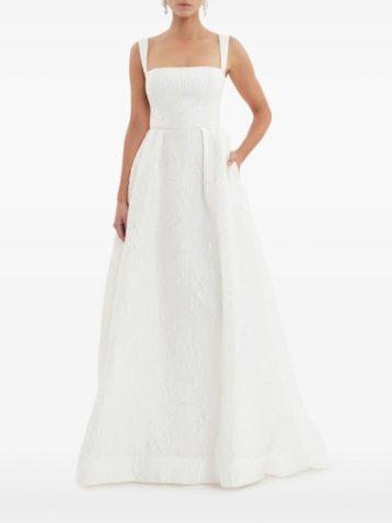 Rebecca Vallance Esther strap gown Ivory