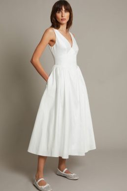 Monsoon Colette midi bridal dress ivory