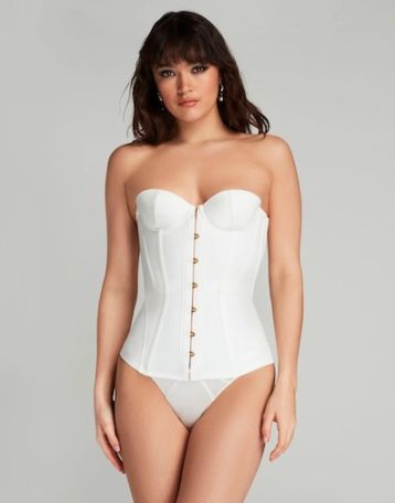 Agent Provocateur Mercy Satin Corset Ivory