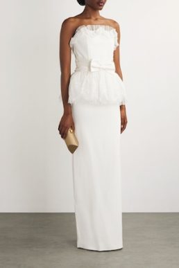 ALESSANDRA RICH Bow-Detail Maxi Dress White