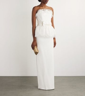 ALESSANDRA RICH Bow-Detail Maxi Dress White