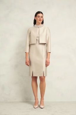 Hobbs Katherine Wool Silk Jacket Oyster