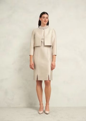 Hobbs Katherine Wool Silk Jacket Oyster