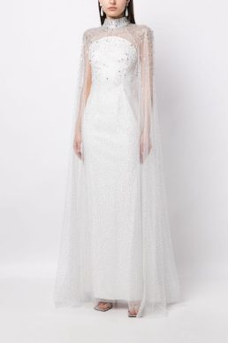 Jenny Packham Ingrid crystal-embellished gown dress Ivory