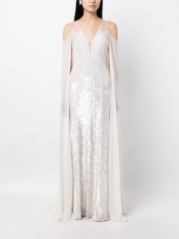 Jenny Packham Maria sequin-embellishment dress Ivory