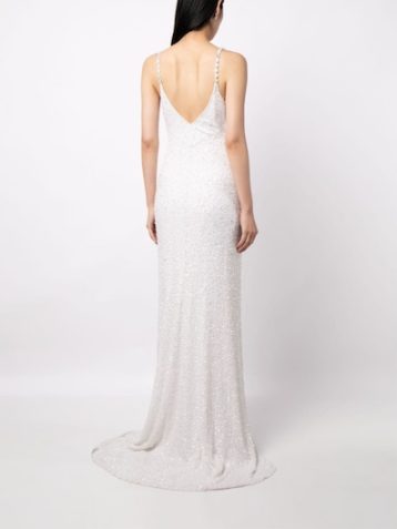 Jenny Packham Nora sequin-embellished gown White