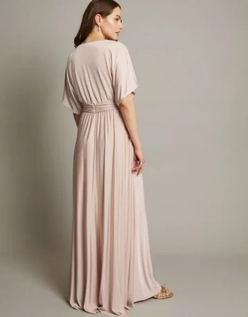 Monsoon Jillian drape bridesmaids dress pink blush