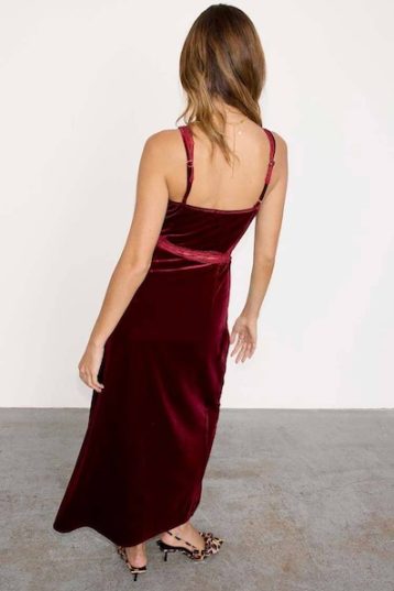 Never Fully Dressed Burgundy Velvet Mimi Dress