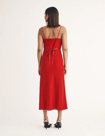 Nobody's Child Red Velvet Trixie Midi Dress