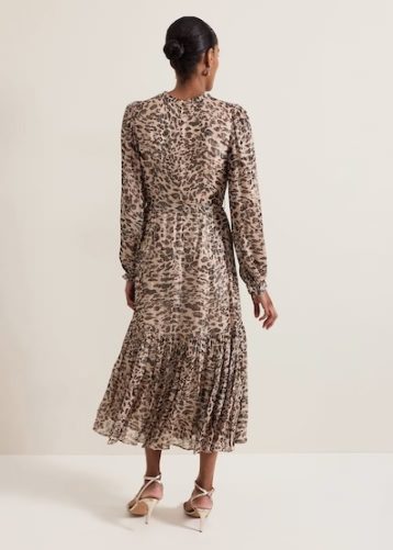 Phase Eight Eve Leopard Print Shimmer Midi Dress Multi