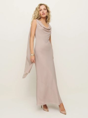 Reformation Allura Dress Neutral Incense