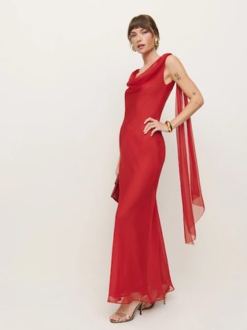 Reformation Allura Dress Red