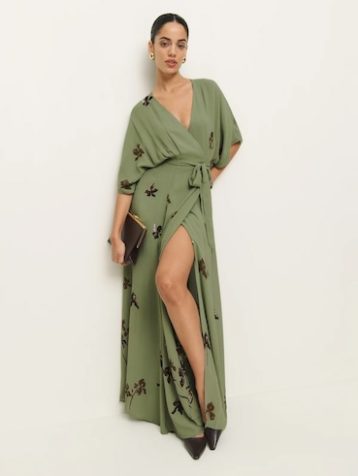 Reformation Winslow Dress Green Floral