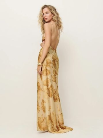 Reformation Zinna Maxi Dress Yellow Caldine