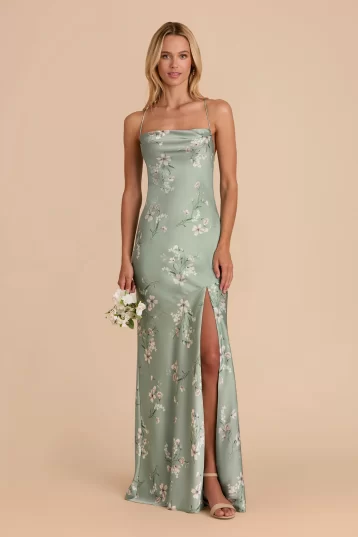 Birdy Grey Olivia Dress Matte Satin Sage Le Fleur