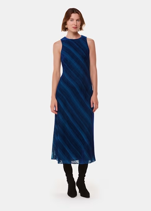 Devore Stripe Velvet Dress £199