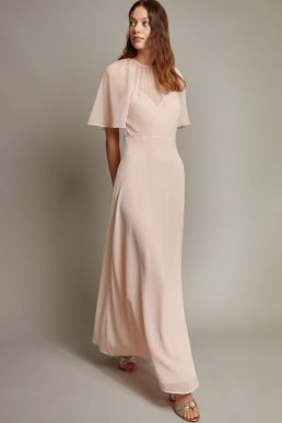 Mona angel sleeve maxi dress pink