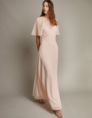 Mona angel sleeve maxi dress pink