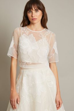 Monsoon Rosie lace floral bridal top ivory