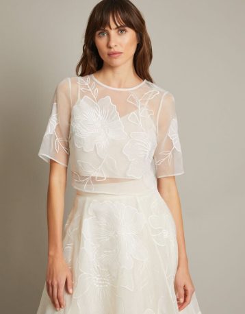 Monsoon Rosie lace floral bridal top ivory