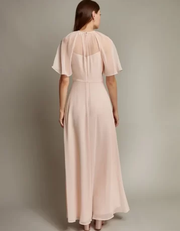 Mona angel sleeve maxi dress pink