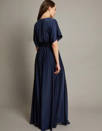 Monsoon Jillian drape bridesmaids dress navy blue