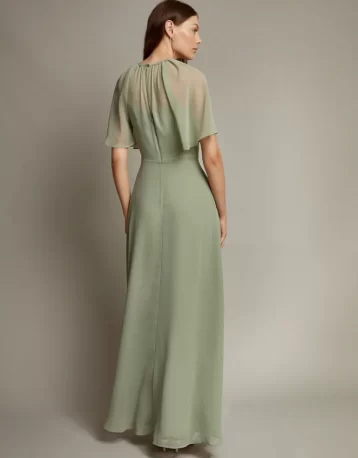 Monsoon Mona angel sleeve maxi dress green