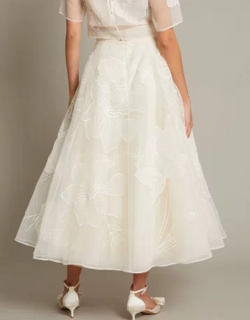 Monsoon Rosie embroidered floral bridal skirt ivory