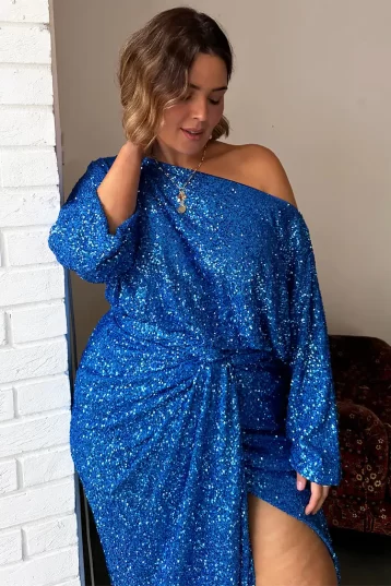 Never Fully Dressed Blue Sequin Tilly Top Blue