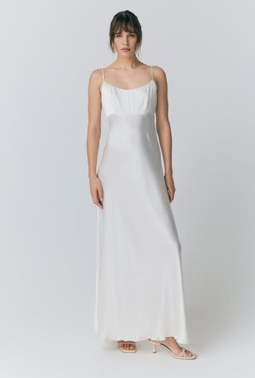 Ghost Winslet A Line Satin Maxi Bridal Dress Ivory