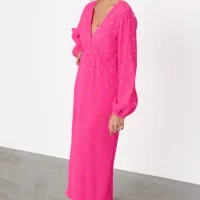 Never Fully Dressed Pink Plisse Emma Dress Pink