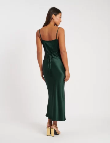 Nobody's Child Green Cowl Neck Bridesmaid Trixie Midi Dress