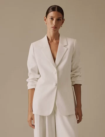 Nobody's Child White Tailored Virgo Bridal Blazer