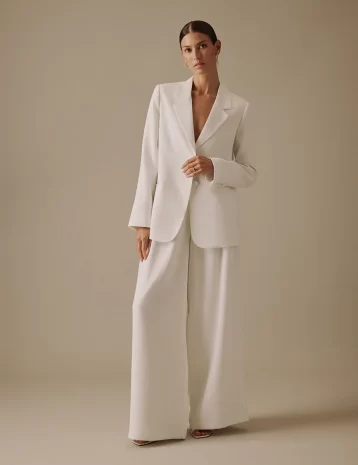 Nobody's Child White Tailored Virgo Bridal Blazer