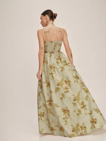 Reformation Kastoria Maxi Dress Light Green Golden Hour