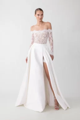 Sau Lee Lucie Bridal Maxi Skirt White