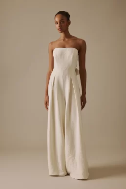 White Wide Leg Bandeau Rory Bridal Jumpsuit