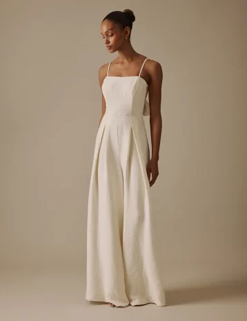 White Wide Leg Bandeau Rory Bridal Jumpsuit