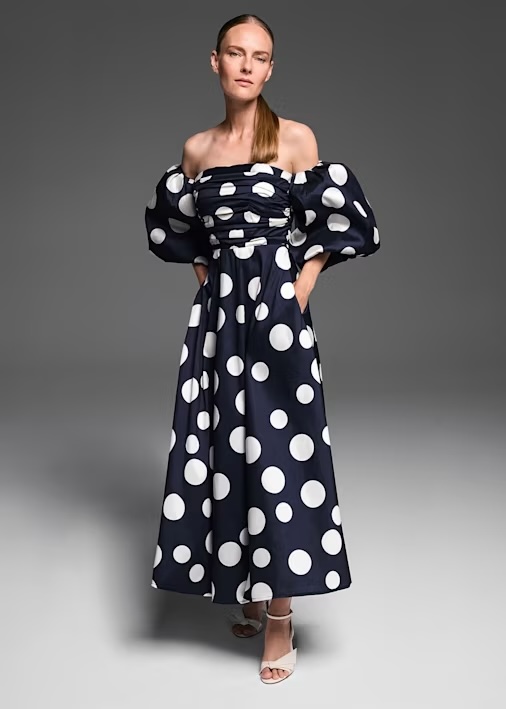 Marilyn Puff Sleeve Polka Dot Maxi Dress £299