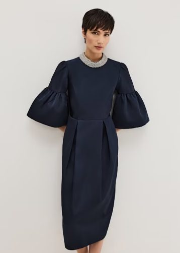 Phase Eight Audrey Jewelled Neck Navy Midi Dress Navy Blue