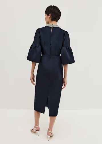 Phase Eight Audrey Jewelled Neck Navy Midi Dress Navy Blue