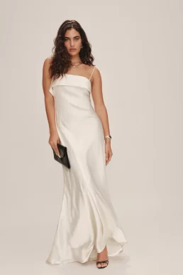 Reformation Jovie Bridal Silk Dress Ivory