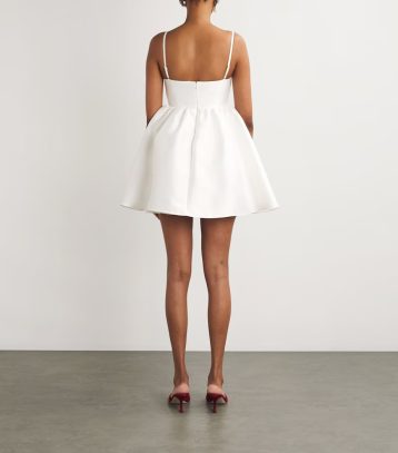 SELF-PORTRAIT Taffeta Bandeau Mini Dress White